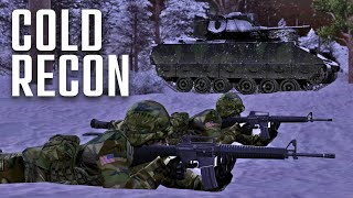 Hunting Soviet Forces In The Cold Winter Night With M3 Bradleys & M1A1 Abrams Cavalry