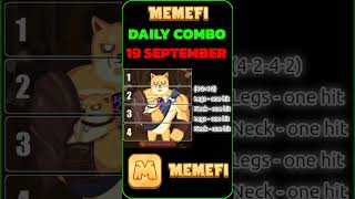 memeFi Daily Combo 19 September | memeFi Secret Code Today 19 September