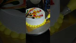 Thread Effect Cake. # Pineapple Cake #