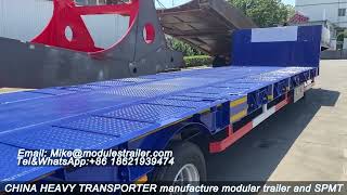 4 Axle Lowbed Trailer 60tons, Semi Trailer with Air Suspension, Chinaheavytransporter modulestrailer