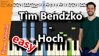 Tim Bendzko - Hoch | easy Piano Tutorial | German