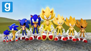 Shin Sonic the Tapes vs Super Sonic SIZE COMPARISON in Garry's Mod!