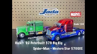 Peterbilt 379 Western Star 5700XE By Jada Diecast Unboxing Semi Truck Spider-Man Hulk Marvel Avenger