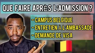 Procédure complète après avoir obtenu ton ADMISSION en Belgique 🇧🇪 ?