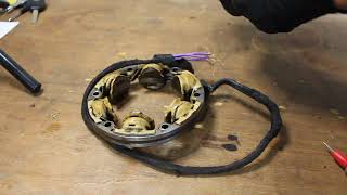 Honda CB125s  generator alternator stator winding testing with multimeter