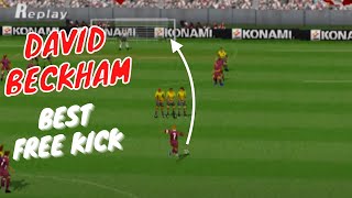 Beckham free kick compilation Winning Eleven PS1