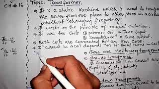 Class 10 || Transformer and its types || Physics Chapter 16