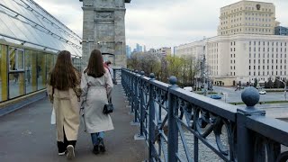 Walking Moscow. Gorky Park #4 Andreyevsky Bridge (Binaural City walk)