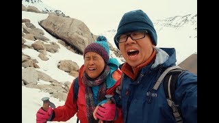 STRONG WINDS AND SNOW! | TORRES DEL PAINE 18KM WINTER HIKE TO THE BASE!