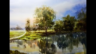 watercolor Landscape Painting 🎨🎨 like comment and share please 🙏🙏🙏