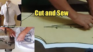 Cut and Sew of Shawl Collar Blouse (step by step)