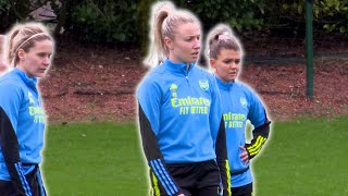 Arsenal Women train ahead of Man City Women clash