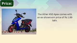 Ather 450 Apex Fastest Electric Scooter Launched