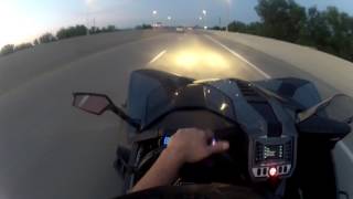 Polaris Slingshot driving across a bridge from Missouri to Illinois