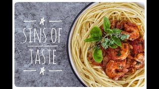 Spaghetti with prawns - Sins of Taste