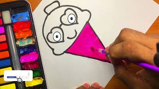 How to draw a cute ice cream | Drawing coloring and painting tutorial for beginner