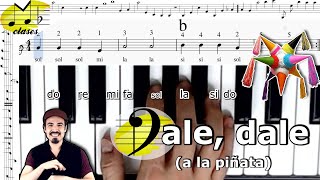 🎶🎹"Dale, dale". Piano tutorial en 3 diferentes velocidades. Solo mano derecha. Nivel principiante.🎹🎶