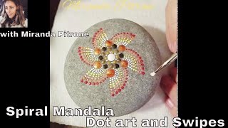 How to paint a Fall themed dot art mandala -  Swipe/ Dot Art Mandala on stone by Miranda Pitrone