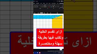 ازاى تقسم الخلية لونين وتكتب فيها فى الاكسل #excel