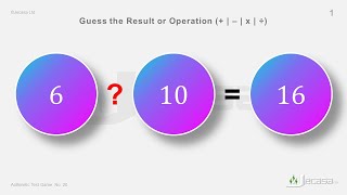 Arithmetic Test Game No. 20 | Test Your Brain Power | (6)+(10) | (10)+(16) | (16)–(26) | (26)–(-10)