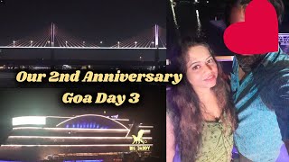 Goa Vlog 2021 Day - 3 | Baga Beach & Cruise Party on Mandovi River | 2nd Anniversary Well Spent