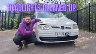 Scraper to Dapper... Caddy mk3 build... headlights cleaned up...