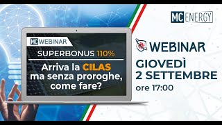 02.09.2021 - SUPERBONUS 110%  arriva la CILAS ma senza proroghe, come fare