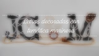 Letras decoradas con temática marinera.