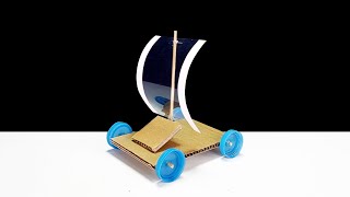 How to Make a Wind-Powered Sail Car | รถวิ่งด้วยพลังลม