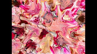 Stunning Rose Inspired Magenta and Brown Blow and Spin Fluid Art Painting/Big Canvas/Shelee Style