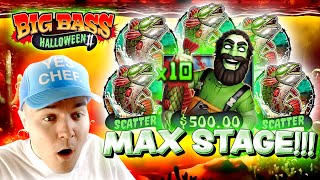 *RARE* 5 SCATTER *MAX STAGE* ON THE *NEW* BIG BASS HALLOWEEN 2!!! (Bonus Buys)