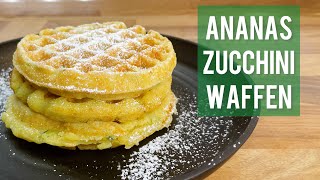 Gesund und lecker 😋 Ananas Zucchini Waffeln 🧇 Blitzschnell zubereiten