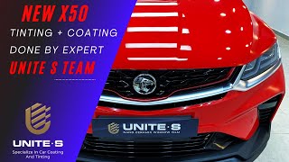 Proton X50 passion red Tint & Coat by Unite S Car Care. #ProtonX50 #PassionRedX50 #UniteSTeam