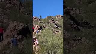 Sketchy hikers on Camelback mountain Cholla trailhead.