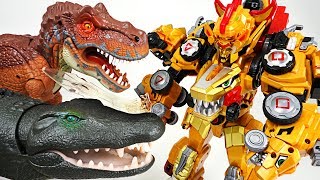 DinoCore Ultimate D-Buster Tyranno! Protect Tayo from giant dinosaur and crocodile! - DuDuPopTOY