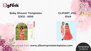 Ready Album Templates |  Baby Shower Templates 12X12 - 0010 |  Couple Clipart_ Vol - 0149