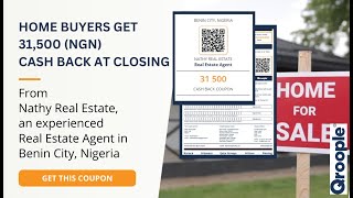 Home buyers get 31,500 (NGN) cash back from Nathy Real Estate in Benin City, Nigeria