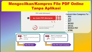 Cara Cepat dan Mudah Kompres atau Mengecilkan Ukuran File Pdf Secara Online Tanpa Aplikasi Terbaru