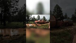 Off road Wrecker towing a stuck Chevy out of the woods! #offroad #offroaddriving #mudrunner #shorts