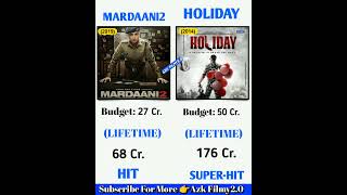 MARDAANI2 Vs HOLIDAY Comparison #shorts #shortsvideo #youtubeshorts #viral #azkfilmy2.0 #holiday