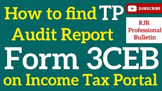 3CEB for FY 2020-21 (AY 2021-22) on New Income Tax Portal | RJR Professional Bulletin |