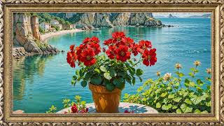 Framed Floral Painting | TV Art Screensaver | 8 Hours | TV Wallpaper | 4K