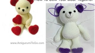 How To Sew Amigurumi Valentine Bear Together