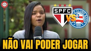 DEPARTAMENTO MÉDICO!  TITULAR PREOCUPA para próxima rodada!   Notícias do SÃO PAULO FC URGENTE!