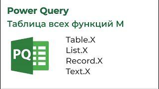 Power Query. Таблица навигации по функциям М