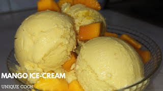 Mango Icecream Recipe|Home Made Icecream|How To Make Ice cream -in Urdu and Hindhi-UNIQUE COOK