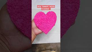 Diy heart with tissue paper 🩷#ytshorts #diy #craft #art #trending #handmade