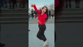 A cute girl is dancing