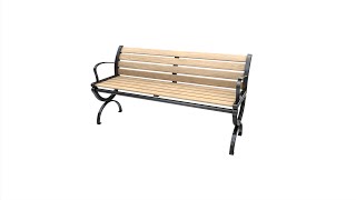 City Park Bench 3D Model