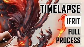 Digital Art Timelapse | Ifrit - Final Fantasy Esper